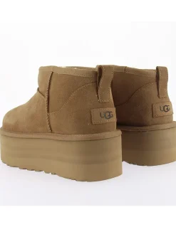 Best ugg boots femme classic ultra mini platform daim chestnut