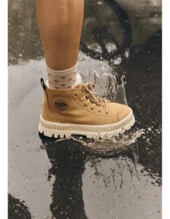 Hot palladium Boots Femme Pallashock Zip Warm Camel
