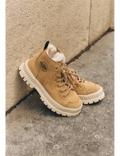 Hot palladium Boots Femme Pallashock Zip Warm Camel