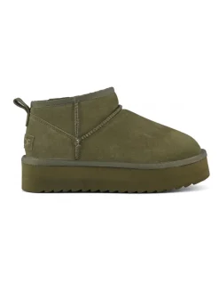 Sale colors of california Boots Fourrées Compensées Platfrom Winter Boot In Suede Military