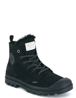 Hot palladium Boots fourrées femme pampa hi zip nubuck noir