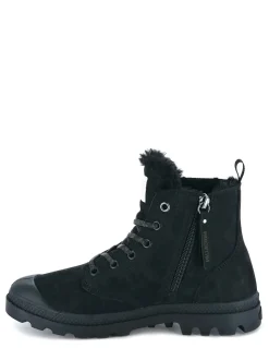 Hot palladium Boots fourrées femme pampa hi zip nubuck noir
