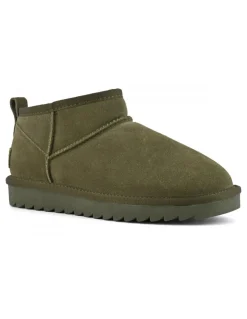 Best colors of california Boots Fourrées short winter boot in suede kaki