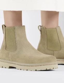 Sale birkenstock Boots Highwood Slip On Women Suede Leather Beige