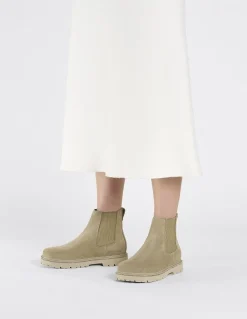 Sale birkenstock Boots Highwood Slip On Women Suede Leather Beige