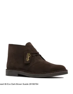 Discount clarks boots homme desert bt evo dark brown suede