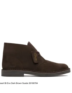 Discount clarks boots homme desert bt evo dark brown suede