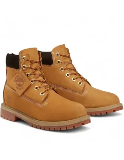 Sale timberland boots mixte 6in prem wp wht nubuck jaune