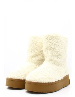 Online colors of california Boots Type Après-Ski curly fur boot Beige
