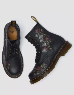 New dr martens Bottines Femme 1460 black decayed roses classic tumbled nappa