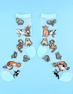 coucou suzette Chaussettes Femme transparentes miaou