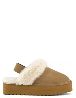 Sale colors of california Chaussons Plateforme Femme Daim Beige