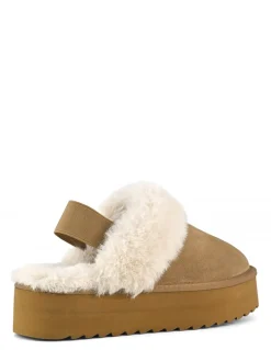 Sale colors of california Chaussons Plateforme Femme Daim Beige