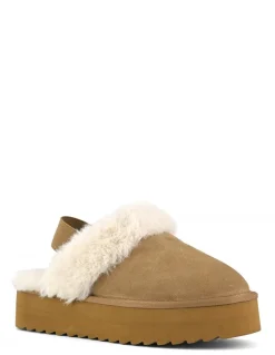 Sale colors of california Chaussons Plateforme Femme Daim Beige