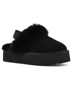 Hot colors of california Chaussons Plateforme Femme Daim Noir