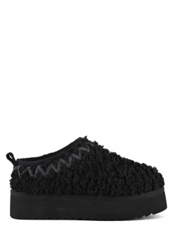 Outlet colors of california Chaussons Plateforme Fourrure Noirs