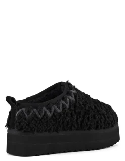 Outlet colors of california Chaussons Plateforme Fourrure Noirs
