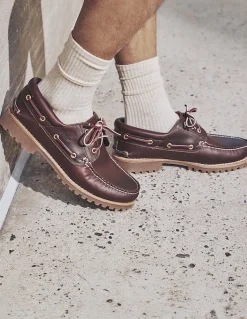 Discount timberland Chaussure Bateau Homme 3-Eye Classic Lug Auth Cuir Marron