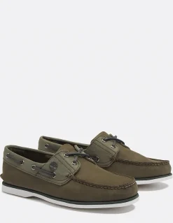 Best timberland Chaussures bateau homme Classic Boat Shoe Dark Green Nubuck