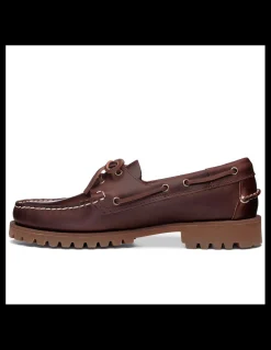 New sebago Chaussures Bateaux Homme Ranger Waxy Cuir Marron