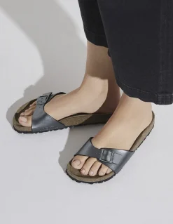 Outlet birkenstock Claquettes Femme Madrid Metal Black