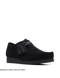 Outlet clarks Derbies homme wallabee evo black suede