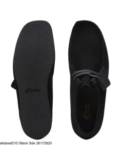 Outlet clarks Derbies homme wallabee evo black suede
