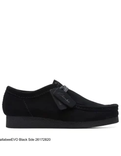 Outlet clarks Derbies homme wallabee evo black suede