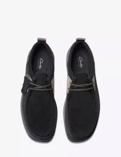 Best clarks Derbies homme wallabeeftr2lo daim Noir combi