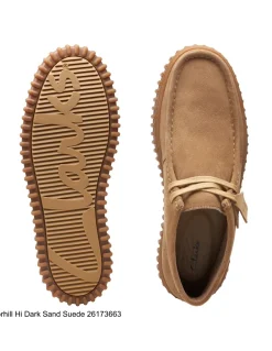 Hot clarks Derbies Mixte torhill hi dark sand suede