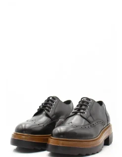 Hot hosis villa group Derby Femme Cuir Noir Semelle Bicolore