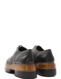 Hot hosis villa group Derby Femme Cuir Noir Semelle Bicolore