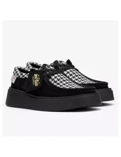 Hot clarks Derby Femme torview w black tweedcombi