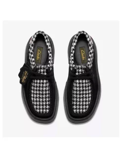 Hot clarks Derby Femme torview w black tweedcombi