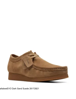 Clearance clarks Derby femme wallabeeevosh dark sand suede