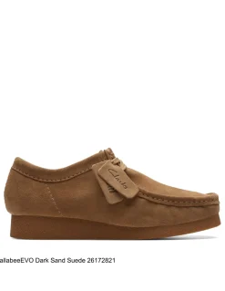 Clearance clarks Derby femme wallabeeevosh dark sand suede