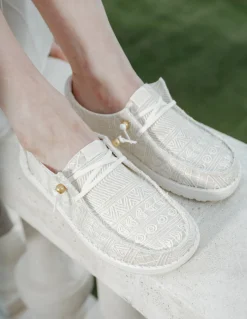 New dude Derby Femme Wendy Crochet Lace Crème