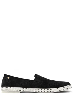 Hot rivieras espadrilles homme classic suede nubuck noir
