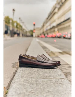 Sale sebago Mocassin Femme Classic Dan Woman Bordeaux Foncé