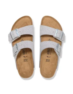 Best birkenstock Mule Femme Arizona Shiny Glitter Silver