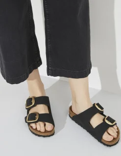 New birkenstock Mules arizona big buckle lenb black (gold) pour Femme