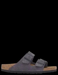 Discount birkenstock Mules arizona suede leather Gris Anthracite