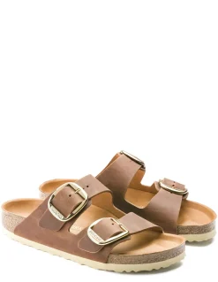 Outlet birkenstock Mules Femme Arizona Big Buckle Leoi Cognac Hex