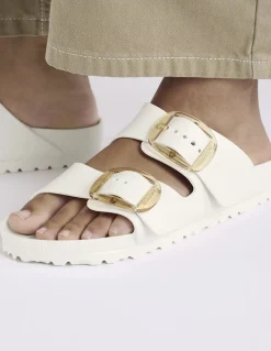 New birkenstock Mules Femme Arizona EVA Blanc/Boucles Dorées