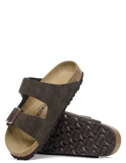 birkenstock Mules Femme arizona suede leather Marron