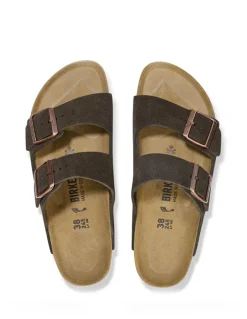 birkenstock Mules Femme arizona suede leather Marron