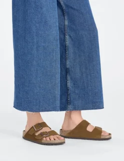 Sale birkenstock Mules femme arizona suede leather marron