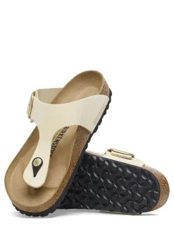 New birkenstock Mules Femme Gizeh Big Buckle Lenb Ecru