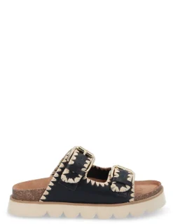 Best no name Mules Femme Sandy Edge W Cuir Black Natural