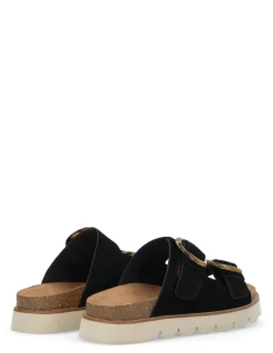 Online no name Mules Femme Sandy Slap Cuir Noir